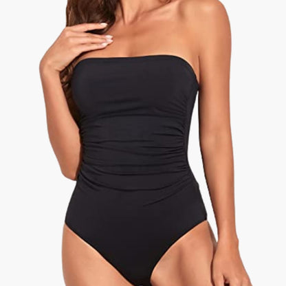 Women's Strapless Swimsuit Tummy Control One Piece