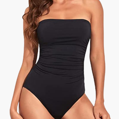 Women's Strapless Swimsuit Tummy Control One Piece