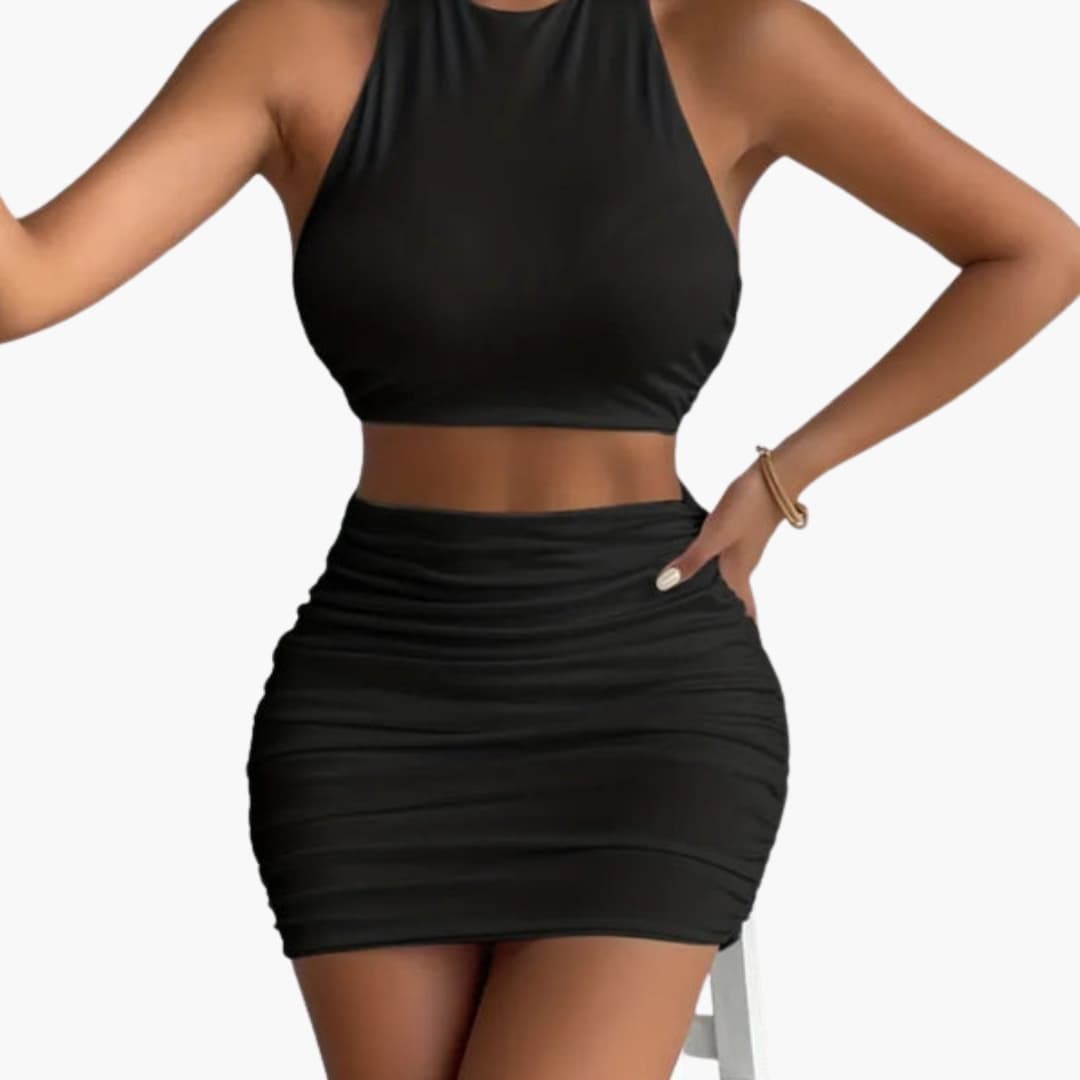 Women's Two-Piece Tube Wrap Skirt Set - VibreMode
