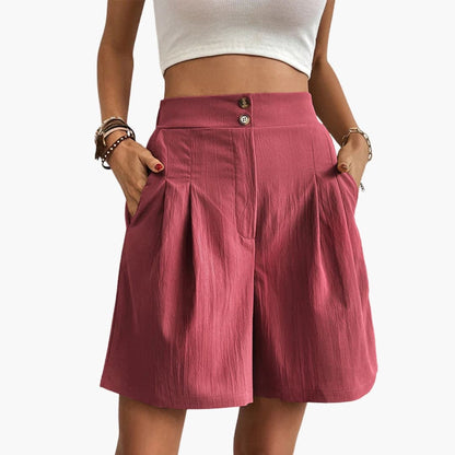 Women's Elastic Waist Cargo Shorts Stretchy