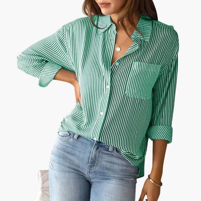 Women's Cotton Long Sleeve Button-Down Shirt