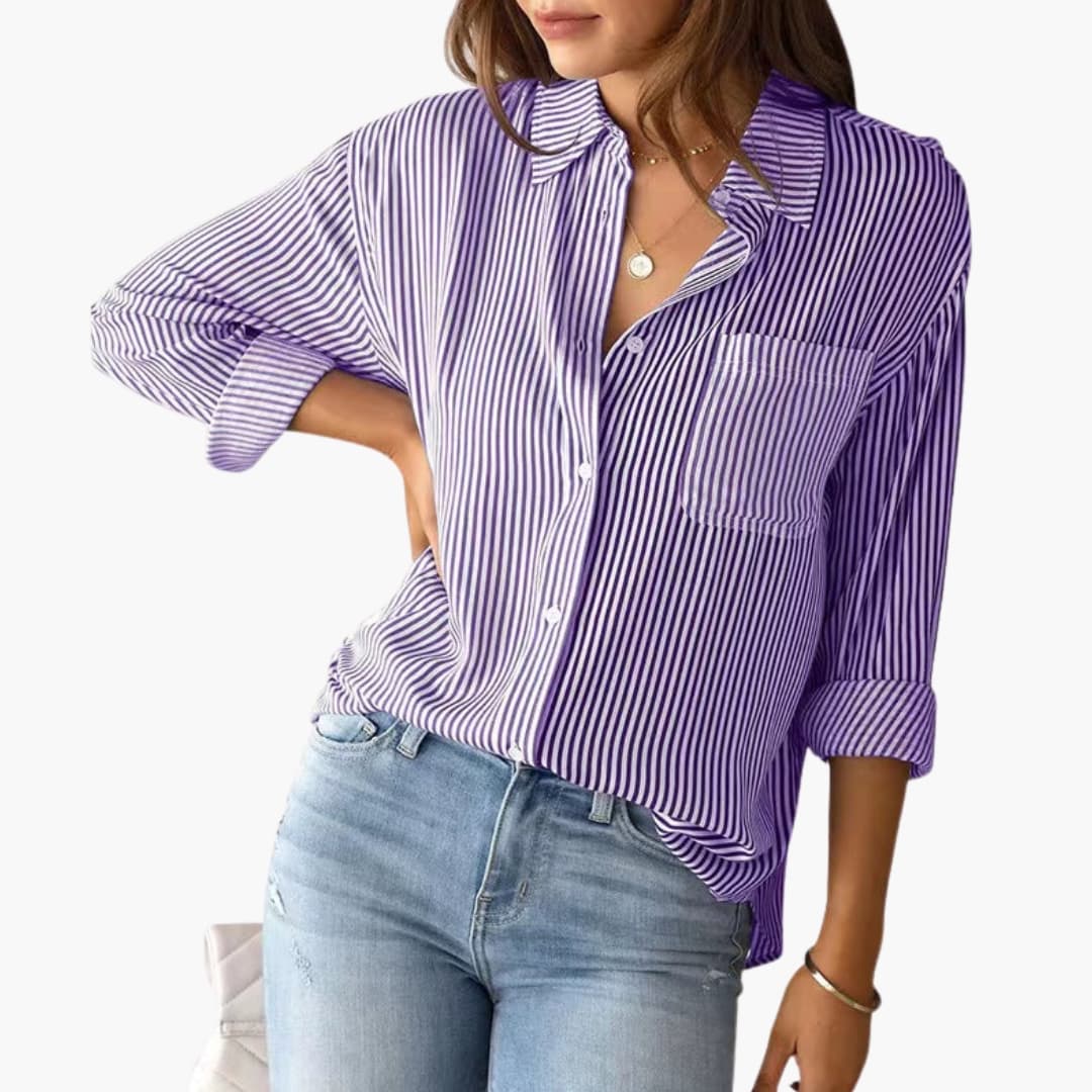 Women's Cotton Long Sleeve Button-Down Shirt