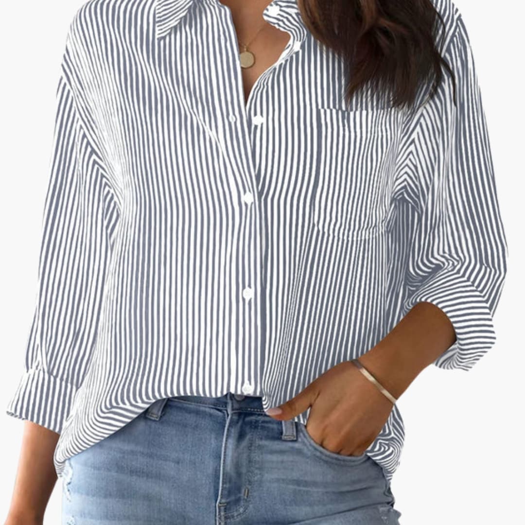 Women's Cotton Long Sleeve Button-Down Shirt