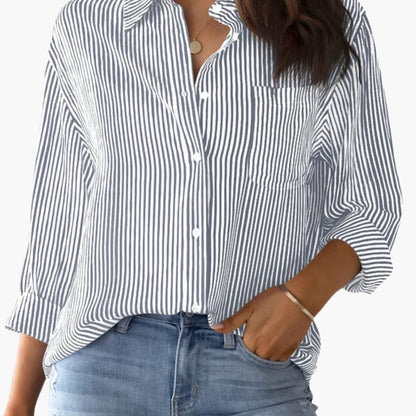 Women's Cotton Long Sleeve Button-Down Shirt