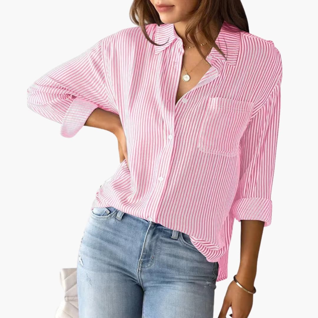 Women's Cotton Long Sleeve Button-Down Shirt