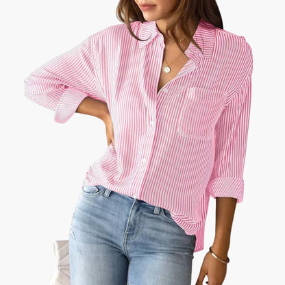 Women's Cotton Long Sleeve Button-Down Shirt