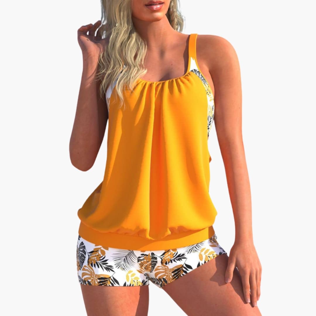 Women's Striped Tankini Swimsuit Adjustable Padded