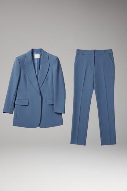 Women's Blazer Suit Set Straight Leg Trousers - VibreMode
