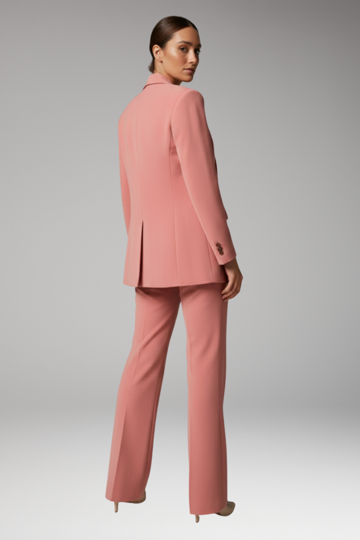 Women's Slim Fit Blazer Suit Set Wide Leg Trousers