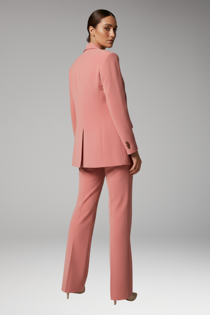 Women's Slim Fit Blazer Suit Set Wide Leg Trousers
