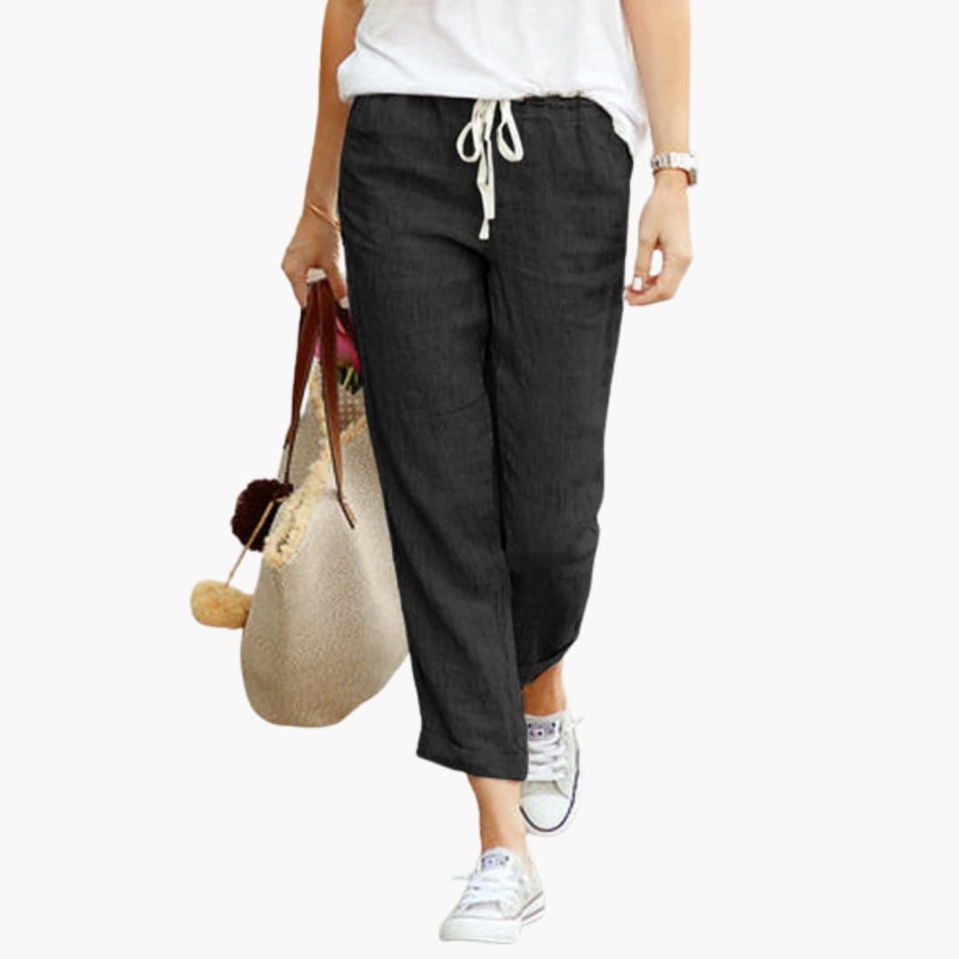 Women's Summer Pants Adjustable Waist Side Pockets - VibreMode