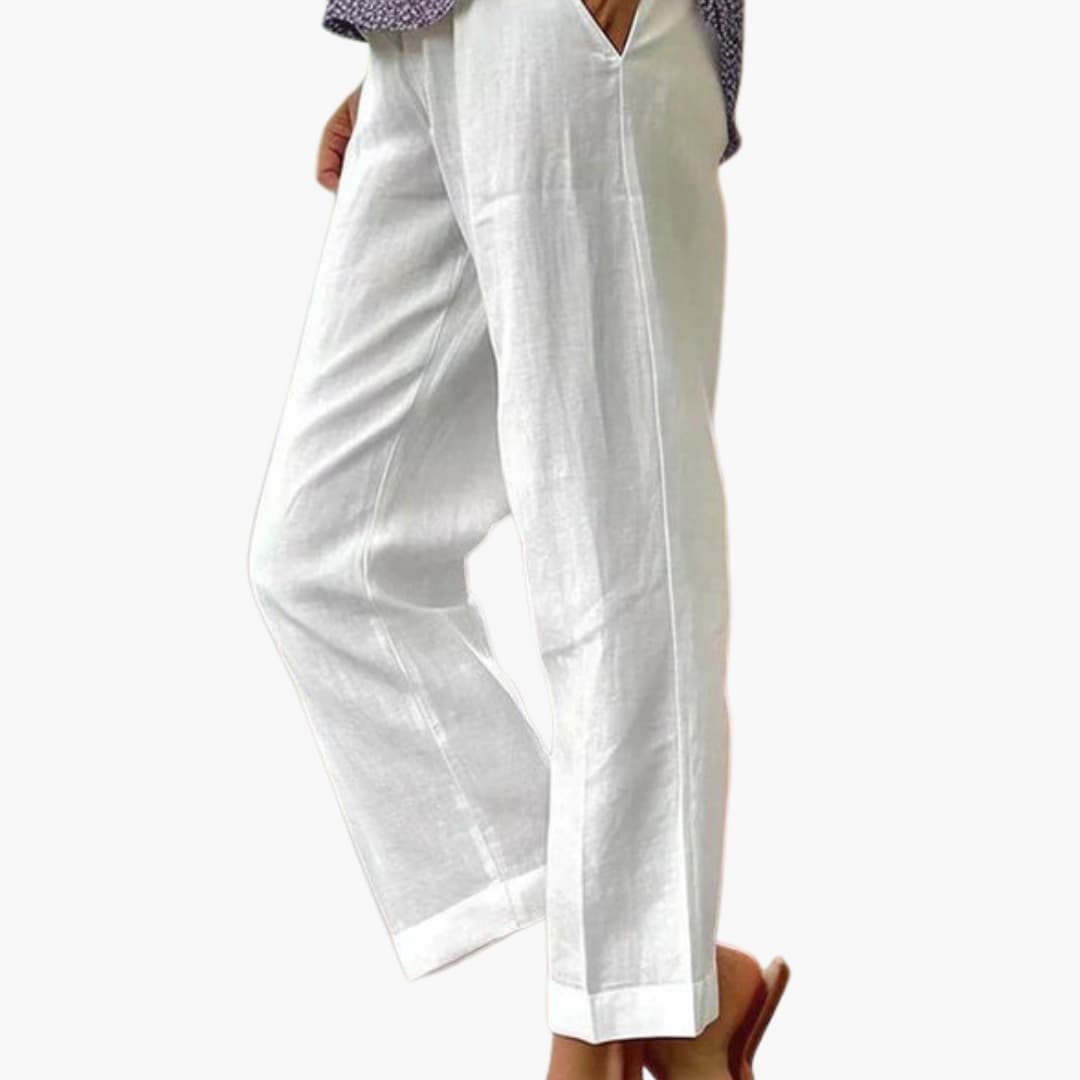 Women's Elastic Waist Loose Fit Summer Pants - VibreMode