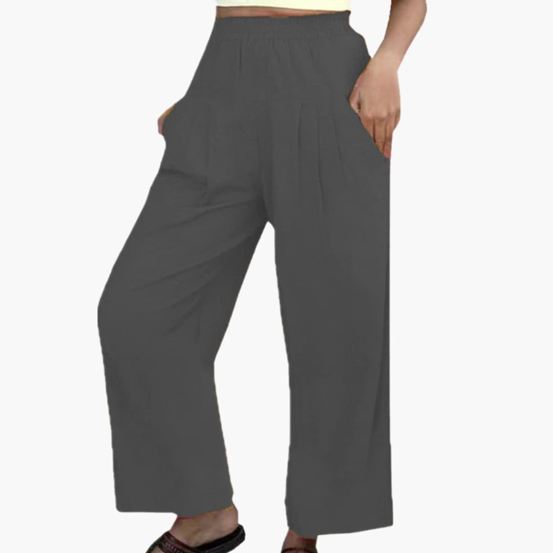 Women's Elastic Waist Pleated Pants