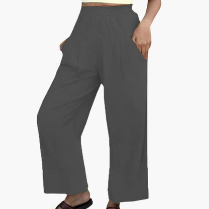 Women's Elastic Waist Pleated Pants
