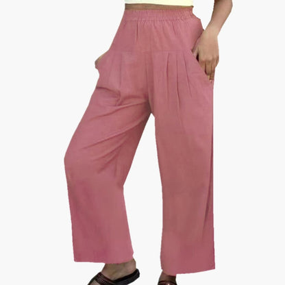 Women's Elastic Waist Pleated Pants