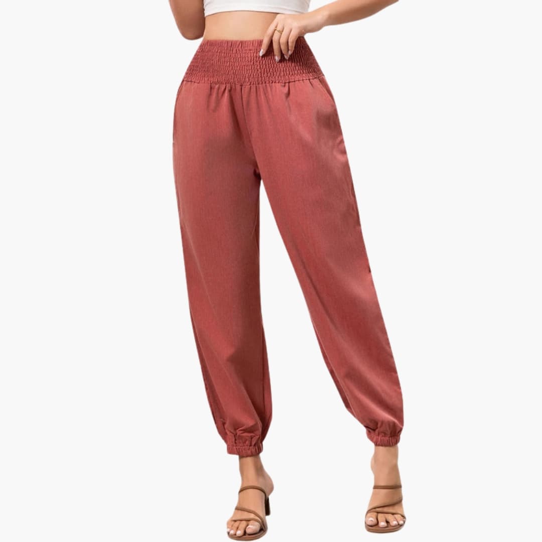 Women's Wide Leg Elastic Waist Pants - VibreMode