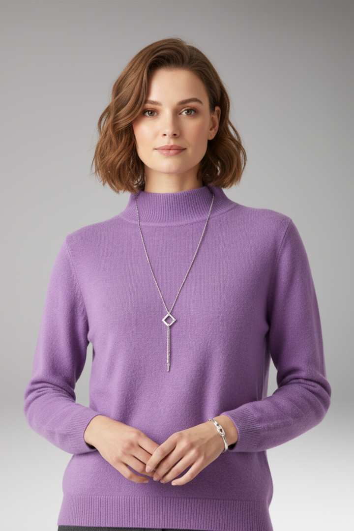 Women's High Neck Knitted Sweater