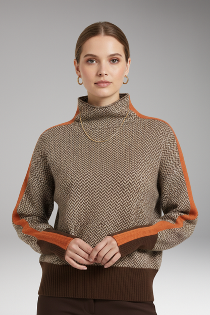 Women's High Neck Long Sleeve Sweater
