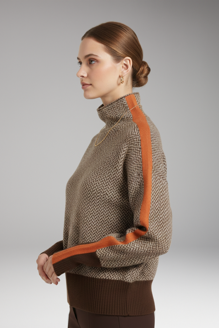 Women's High Neck Long Sleeve Sweater