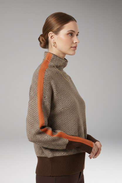 Women's High Neck Long Sleeve Sweater