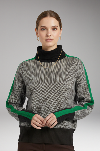 Women's High Neck Long Sleeve Sweater