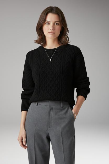 Women's Cable Knit Sweater Round Neck