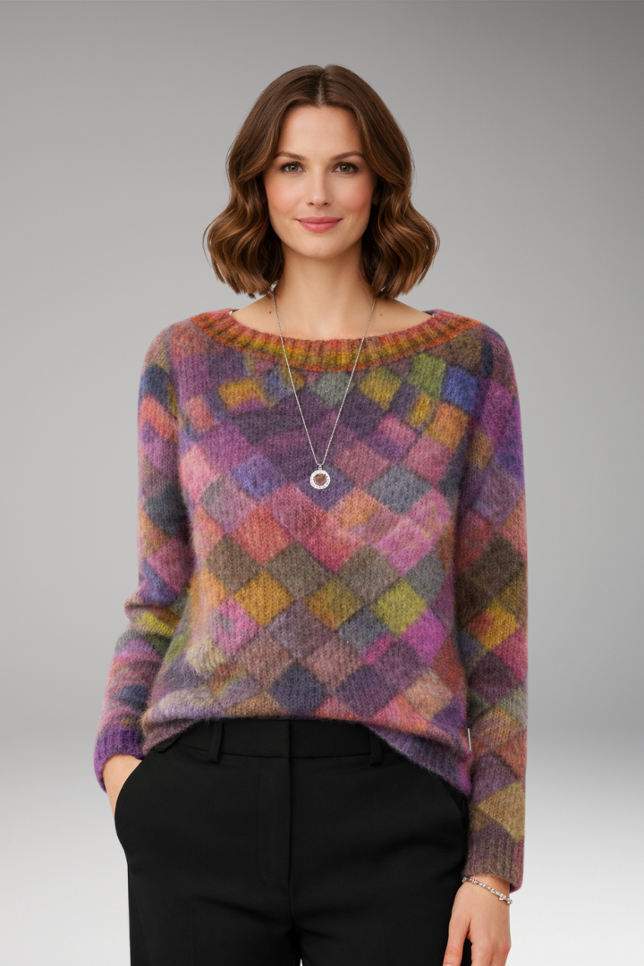 Women's Patterned Sweater Round Neck