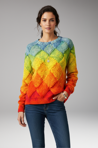 Women's Round Neck Textured Sweater