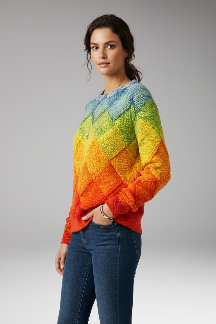 Women's Round Neck Textured Sweater