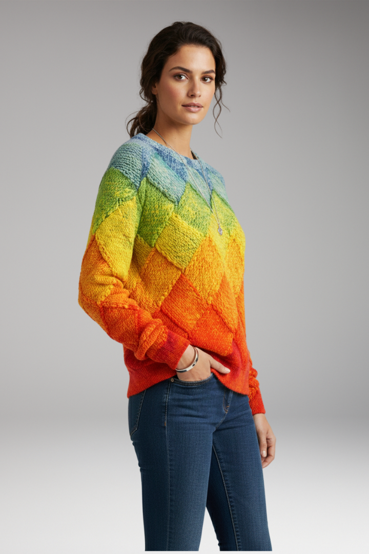 Women's Round Neck Textured Sweater