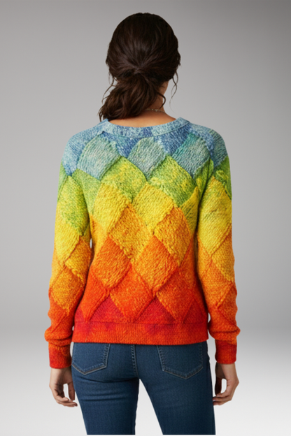 Women's Round Neck Textured Sweater