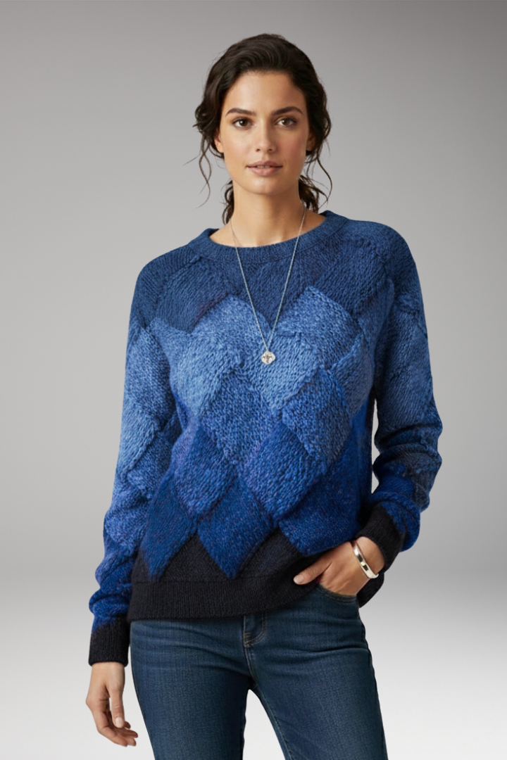 Women's Round Neck Textured Sweater