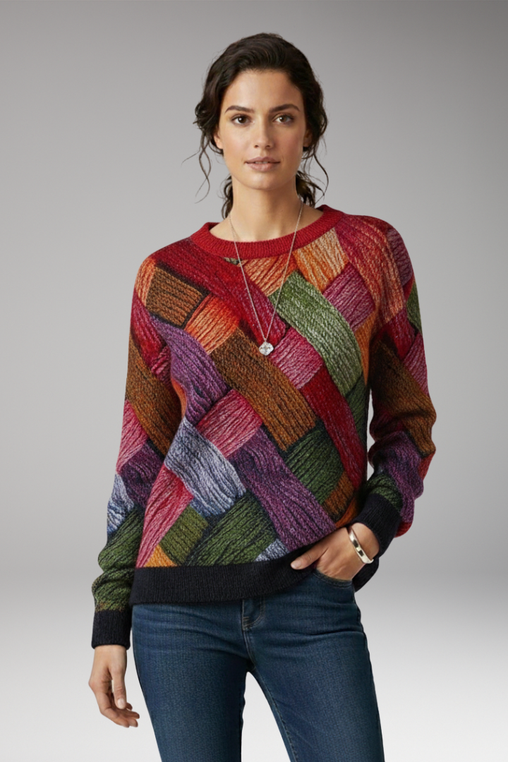 Women's Round Neck Textured Sweater