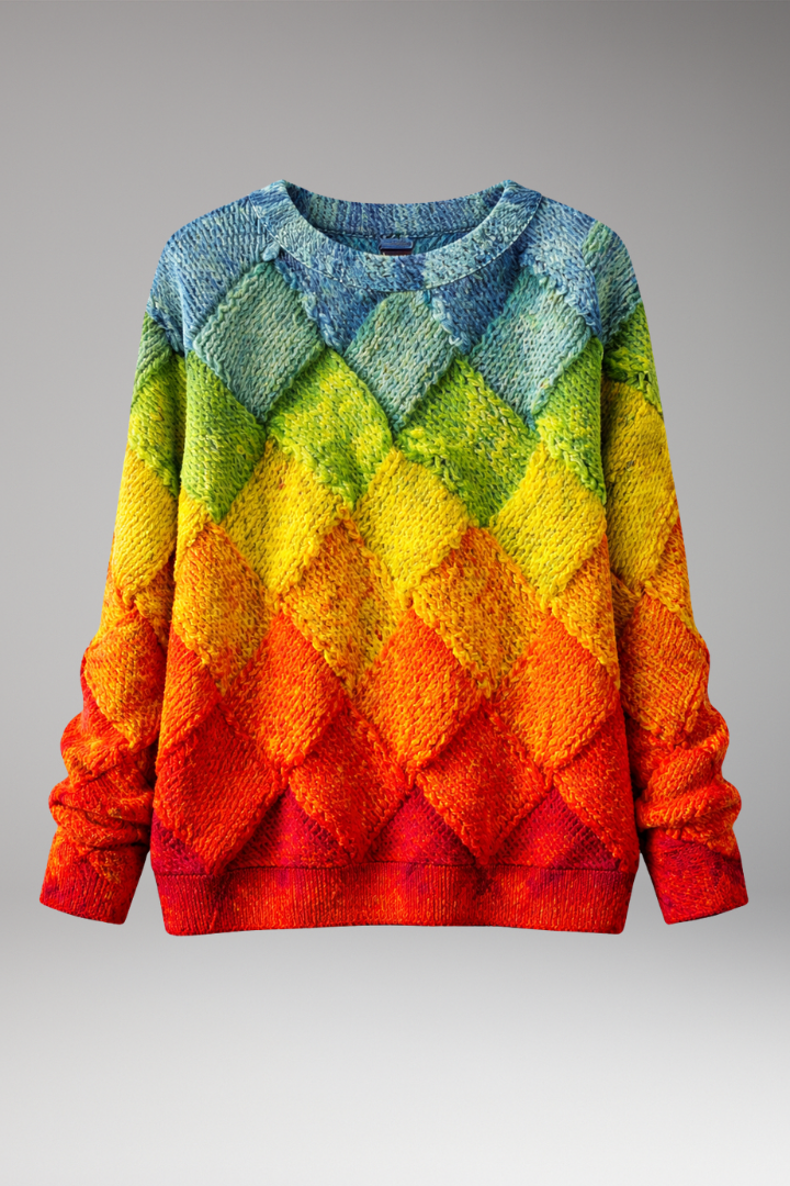 Women's Round Neck Textured Sweater - VibreMode