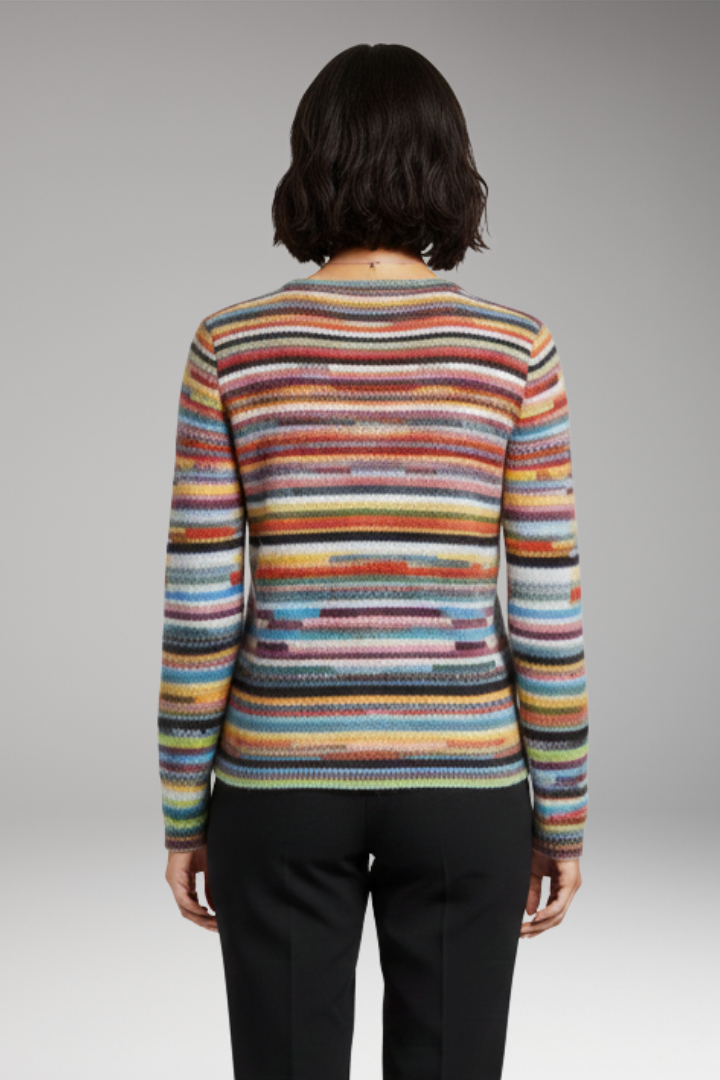 Women's Striped Sweater Round Neckline