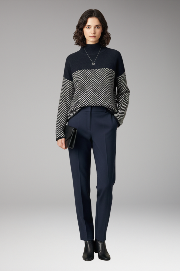 Women's Long Sleeve Stand Up Collar Sweater