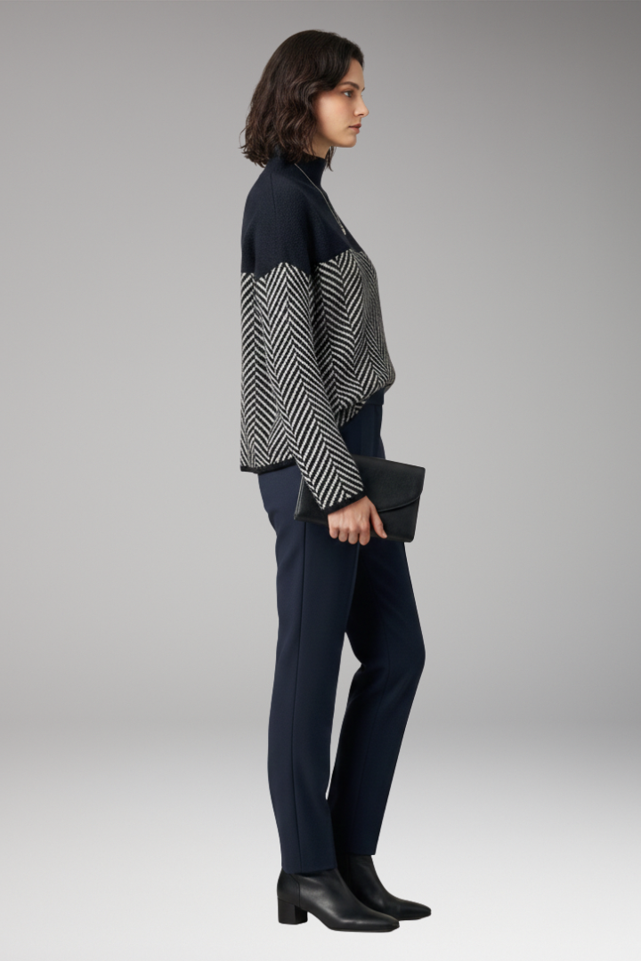 Women's Long Sleeve Stand Up Collar Sweater