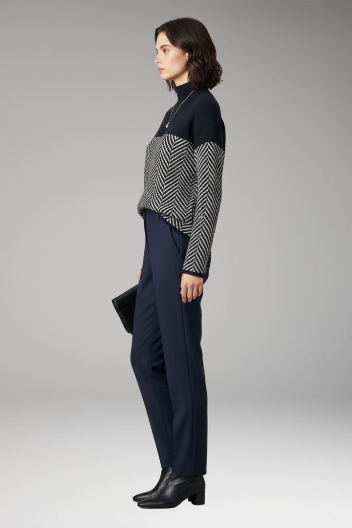 Women's Long Sleeve Stand Up Collar Sweater