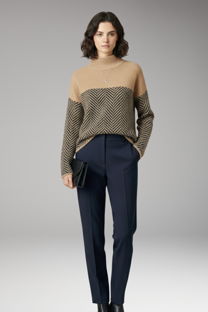 Women's Long Sleeve Stand Up Collar Sweater
