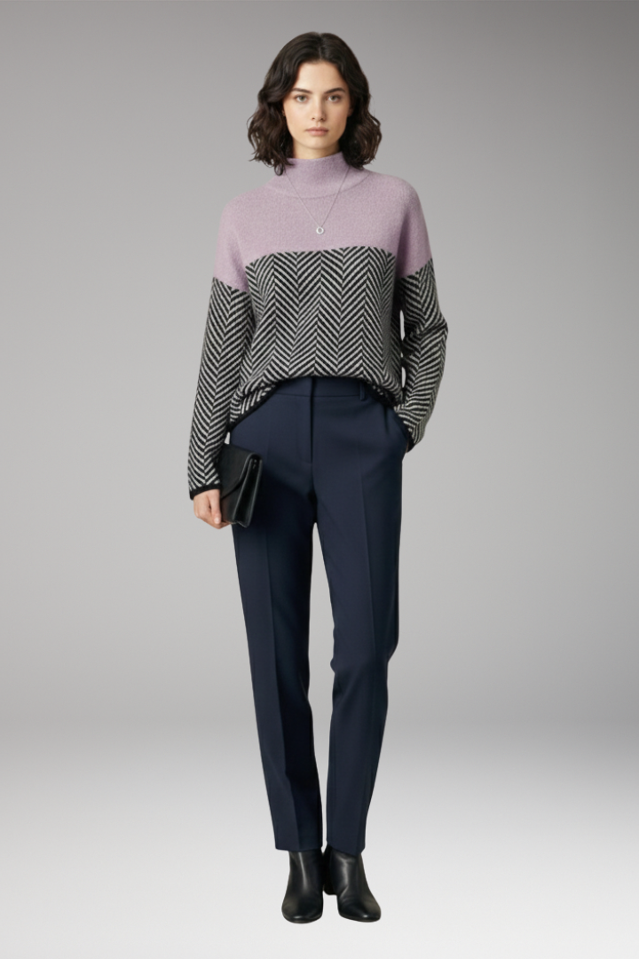 Women's Long Sleeve Stand Up Collar Sweater