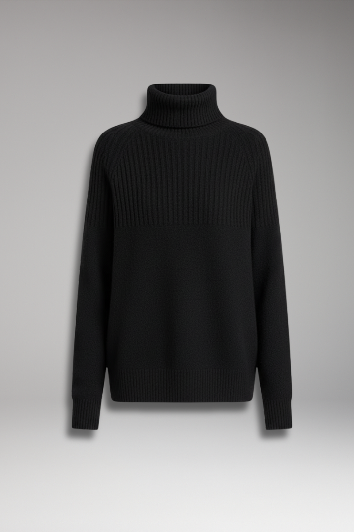 Women's Turtleneck Sweater Ribbed Knit - VibreMode