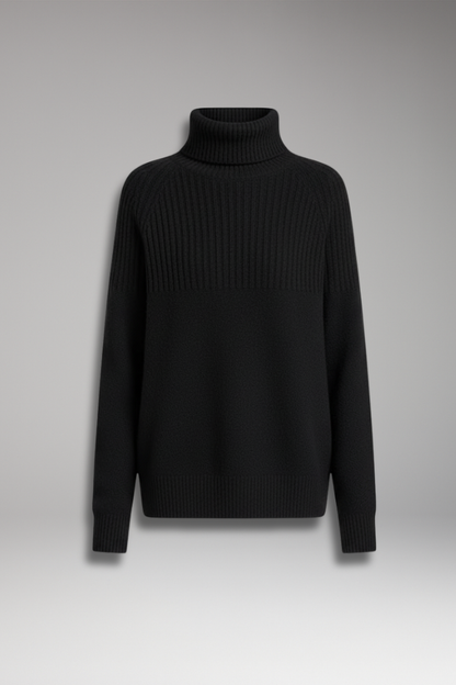 Women's Turtleneck Sweater Ribbed Knit - VibreMode