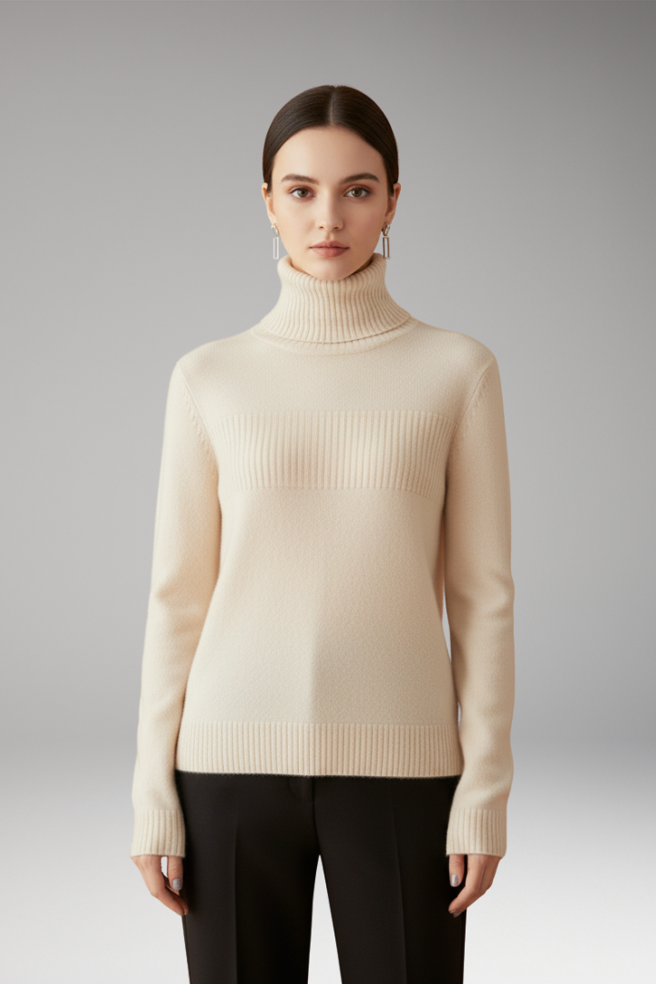 Women's Turtleneck Sweater Ribbed Knit