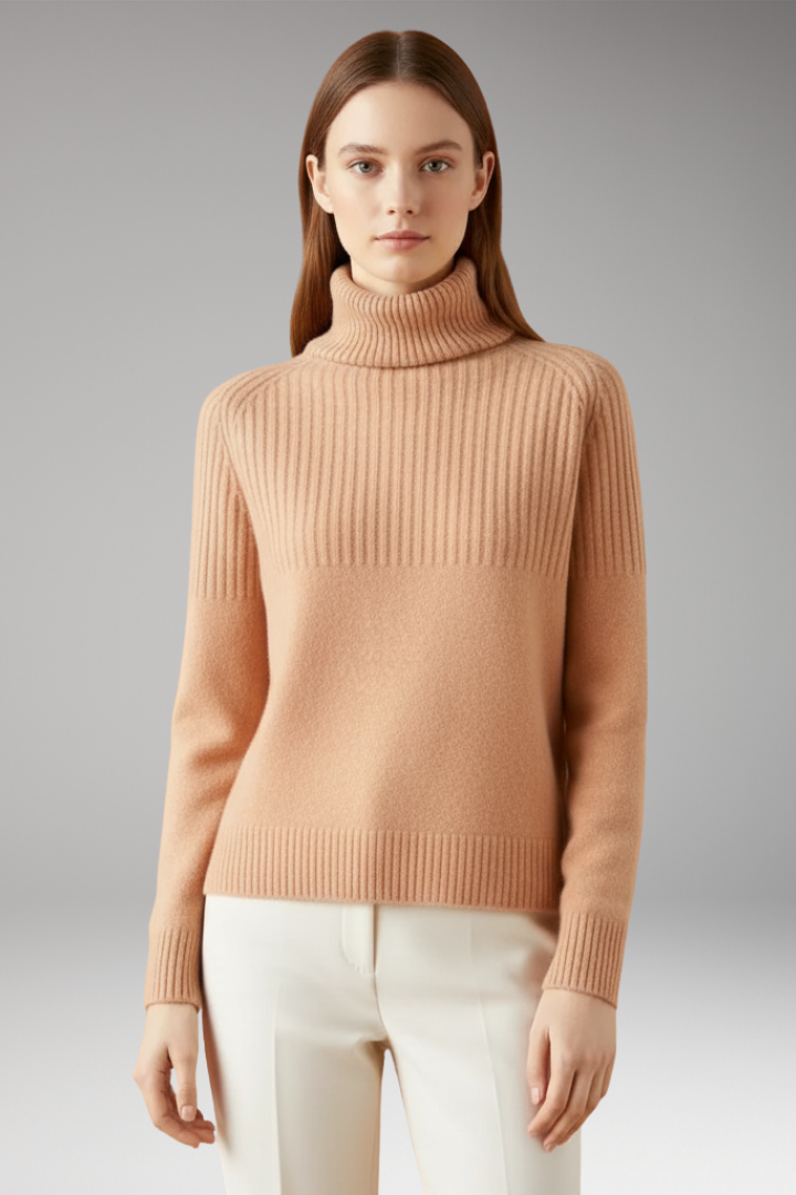 Women's Turtleneck Sweater Ribbed Knit