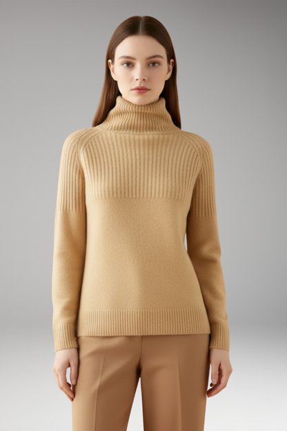 Women's Turtleneck Sweater Ribbed Knit