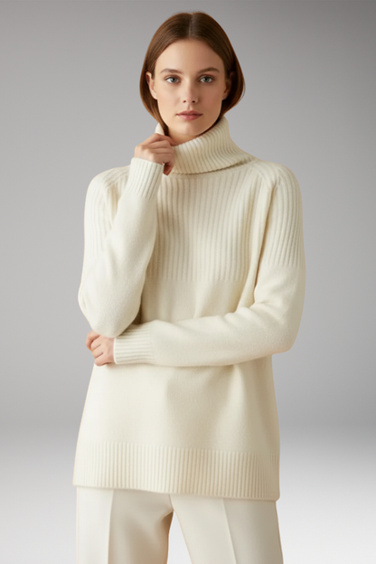 Women's Turtleneck Sweater Ribbed Knit