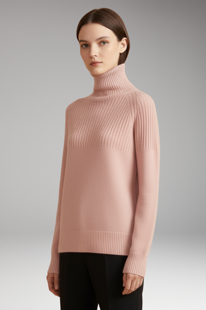 Women's Turtleneck Sweater Ribbed Knit