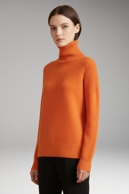 Women's Turtleneck Sweater Ribbed Knit