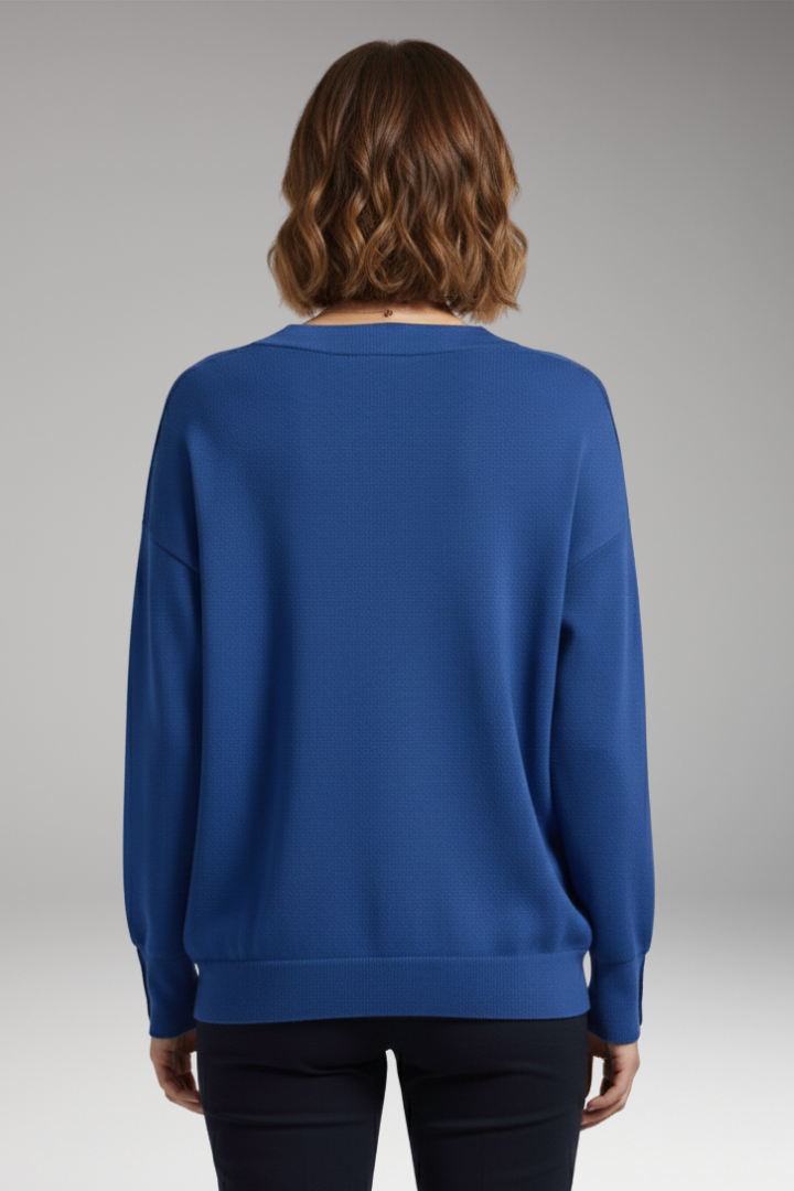Women's V-Neck Sweater Dropped Shoulder Design
