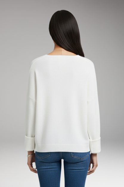 Women's V-Neck Sweater Relaxed Fit
